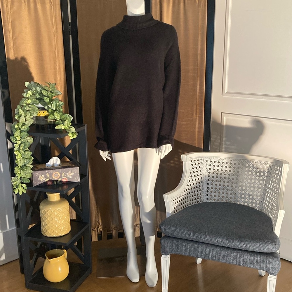Design Lab Lord & Taylor Black Cowl Neck Sweater